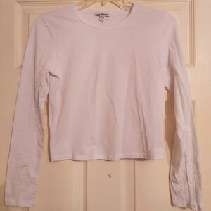 James Perse White Cropped Tee